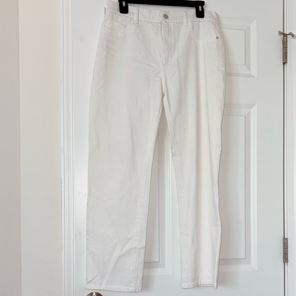 DL1961 Vintage Patti Straight High Rise Ankle White Jeans